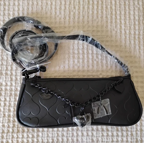 Betsey Johnson Black Heart Embossed Backpack s-l400.jpg main image 4